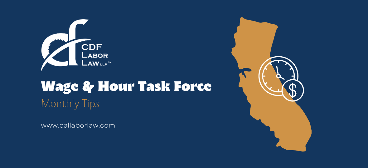 CDF Wage and Hour Task Force – Monthly Tips